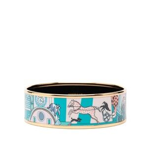 Pre-Loved Hermes Wide Animapolis Enamel Bracelet 62